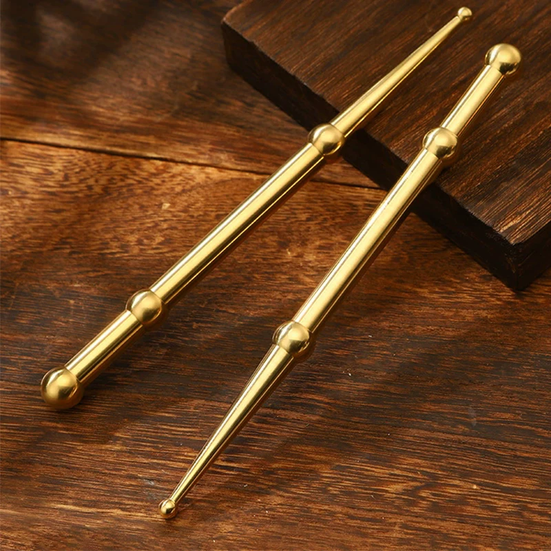 Brass Acupoint Stick Foot Massager Eye Beauty Bar, Meridian Pen Press Tool for Foot/Body/Eye Massage & Dredging
