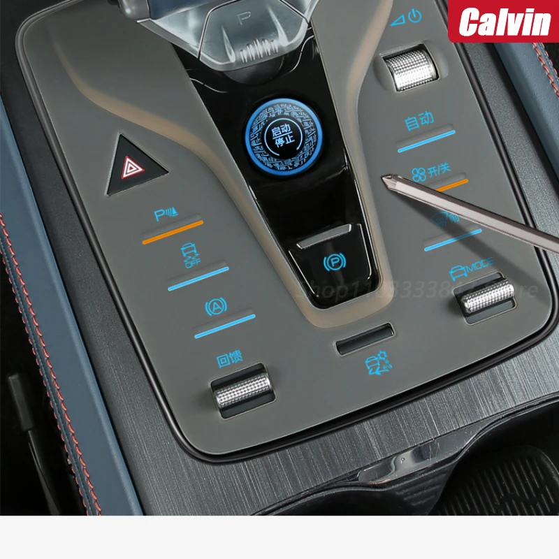 Per BYD Atto3 han Tang Song plus 2023 Pannello di controllo centrale Pulsante chiave Adesivo Pad protettivo Interni Console Accessori Trim