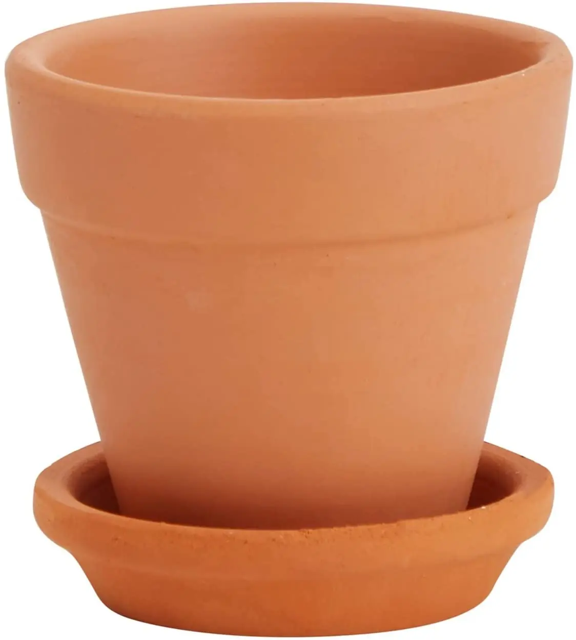 8 Pcs 3.2'' Clay Pots with Saucer Pottery Planter Cactus Flower Pots Succulent Pot with Drainage Hole- Great for Plants,Crafts