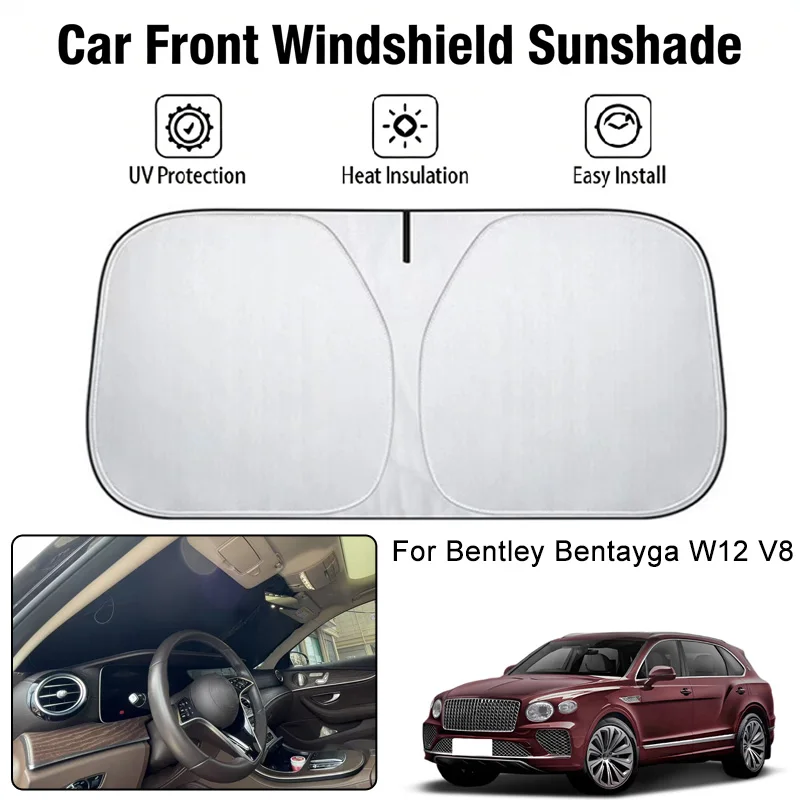 

Car Front Windshield Sunshade Cover For Bentley Bentayga W12 V8 UV Block Heat Insulation Auto Interior Sun Protection