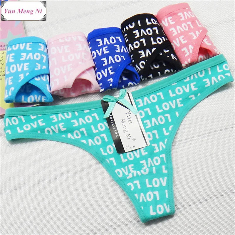 Hot Selling New Sexy Letters Printed Cotton Thong Trade Women\'s Sexy Underwear Passion T Pants 87291