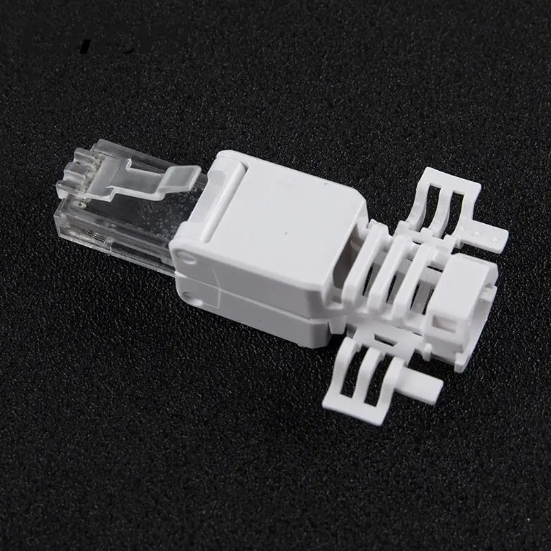 Crystal Cabeça Plug Conectores de rede, Sem Conectores Crimp, Cabo Ethernet Tool-less, Conector RJ45 CAT6, CAT5E, CAT6, 1pc
