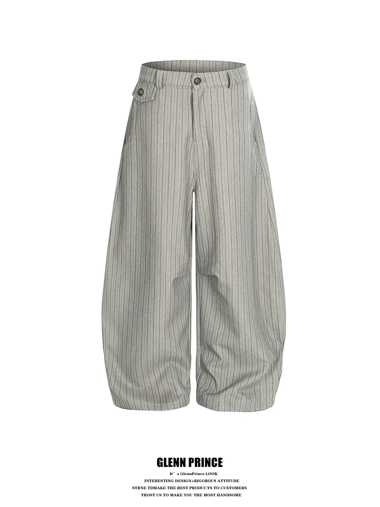 

GPstudio Men's Casual Straight Leg Pants Draped Knife West Pants Spring Commute High Waist Loose Fit Polyester Blend