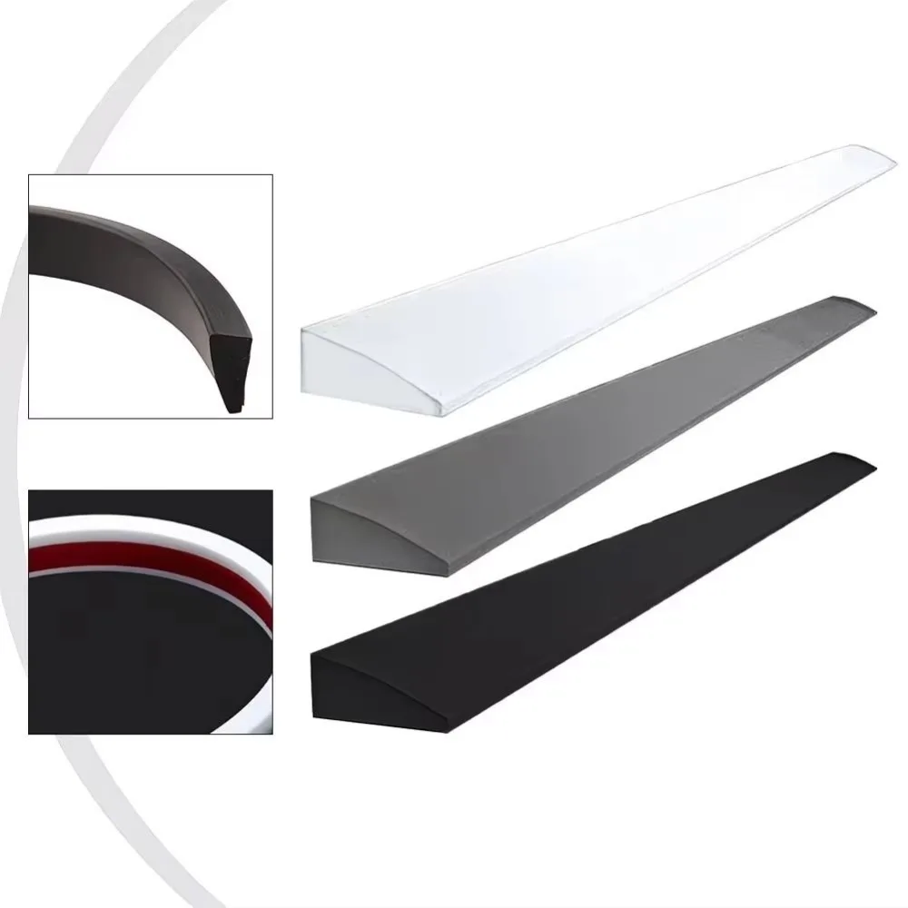 1M Silicone Sweeping Robot Slope Climbing Strip Self-adhesive Bendable Water Barrier Waterproof Anti-slip Door Sill Pad