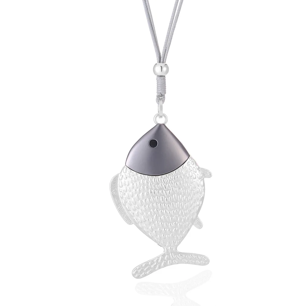 Big Belly Fish Shape Pendant Necklaces Jewelry for Women or Men collares