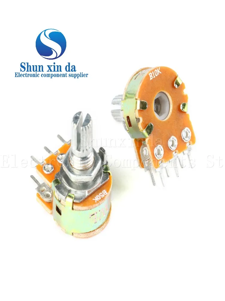 

5PCS WH148 3P 6pin 5K 10K 50K Linear Potentiometer B1K B2K B5K B10K L15mm Shaft With Nuts And Washers B20K B50K B100K B500K B1M