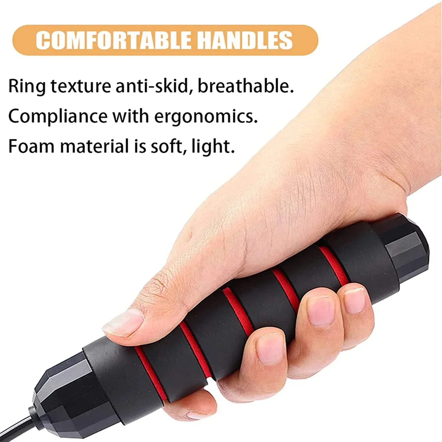 حبل قفز سريع خالٍ من التشابك لتمارين اللياقة البدنية، حبل نط قابل للتعديل للرجال والنساء والأطفال، معدات رياضية للتدريب #3