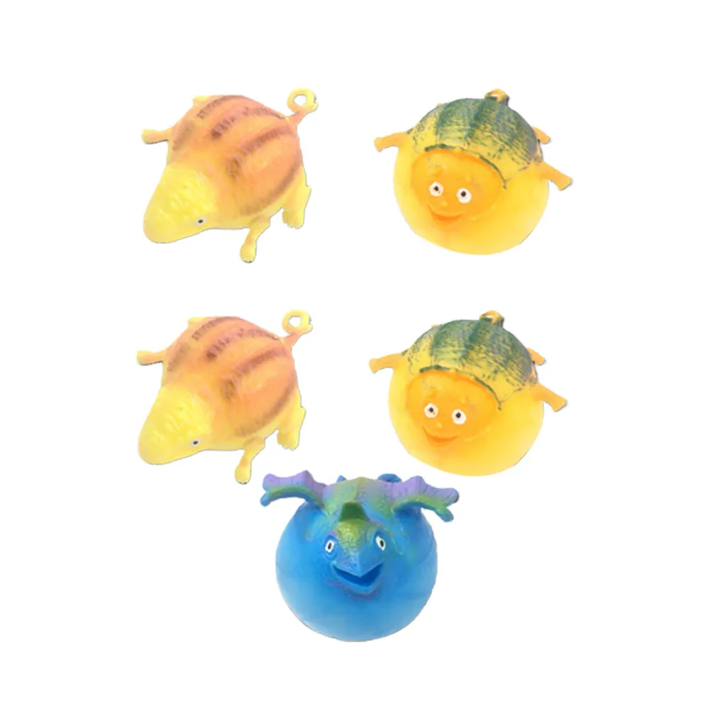 5Pcs Elastic Dinosaur Squeeze Ball Set Stress Relief Decompression Tool for Adults Kids Work Study Relaxation Fun Tricky