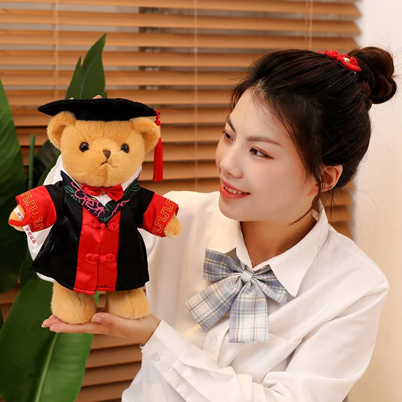 30cm Super Soft Graduate Dr. Bear Plush Toy Stuffed Teddy Bear Kawaii Toys For Funny Graduation Gift For Child Kids Adult