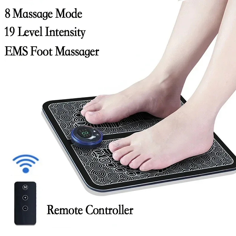 

Remote EMS Foot Massager Pad Portable Electric Muscle Stimulation Massage Mat Improve Blood Circulation Relief Pain Relax Feet