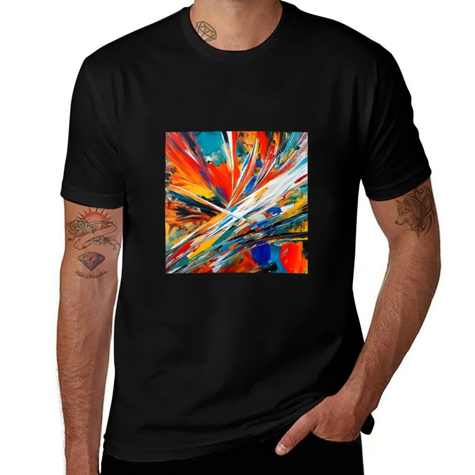 

Expressionist graphic man Painting t mens t T-Shirt shirts Abstract shirts funny