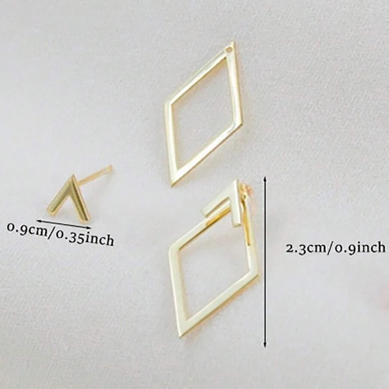 Boucles d'oreilles triangles géométriques minimalistes rétro pour femmes et filles, boucles d'oreilles polyvalentes, accessoires de bijoux à la mode, cadeaux, 1 paire