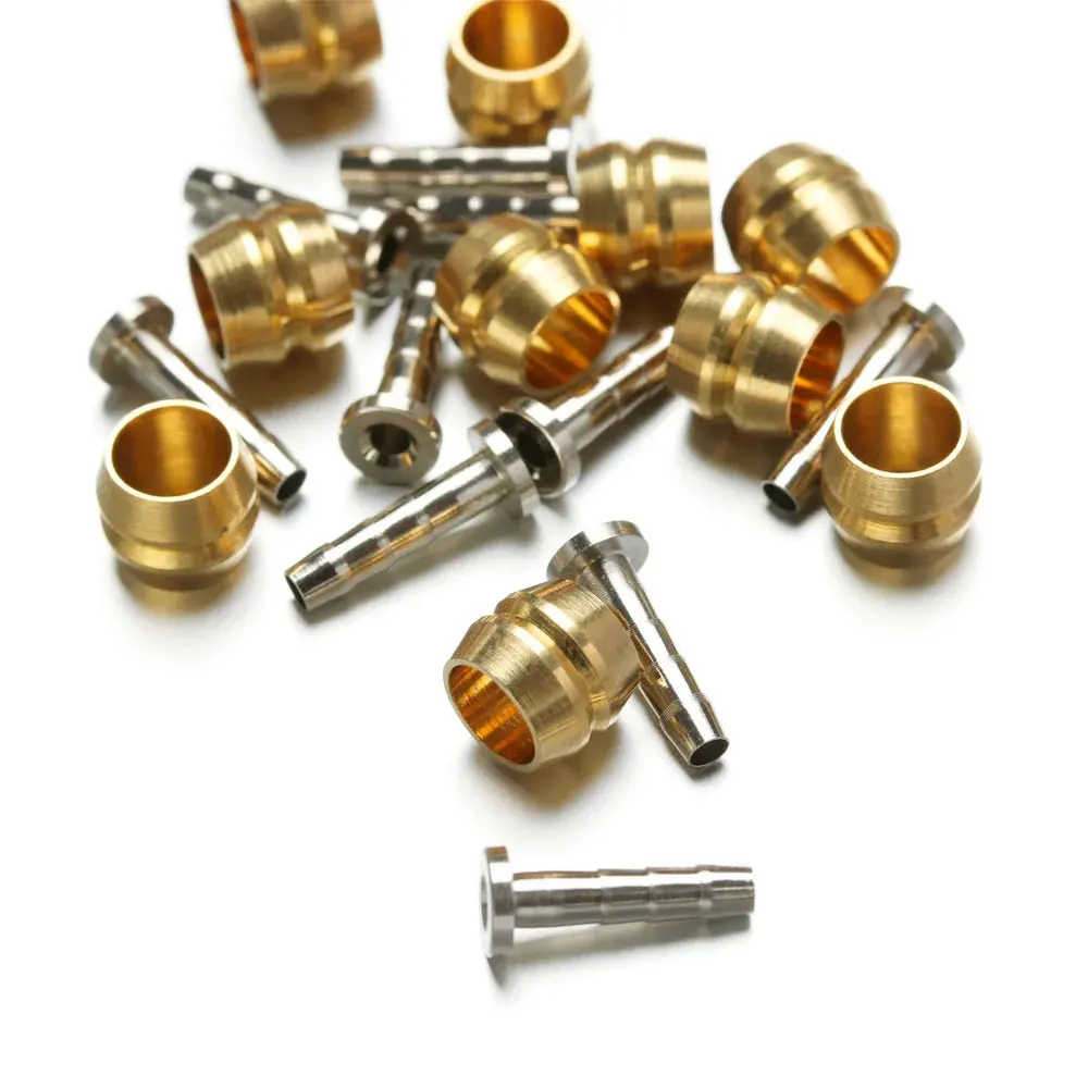 10 مجموعات الأصلي الزيتون إبرة كم موصل إدراج الصحن الهيدروليكي الفرامل أنبوب زيت خرطوم ل BH59 BH90 دراجة النحاس الملحقات