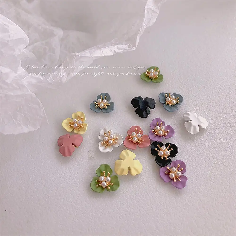 10pcs 11.5MM Japanese 3D Alloy Nail Art Charms 3-petaled Flowers Accessories Parts Manicure Nail Decor Supplies Material Yuki (*