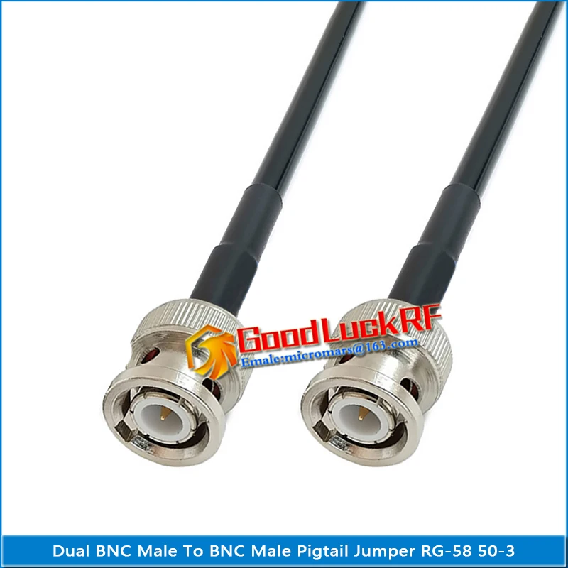 

1X Pcs High quality Q9 BNC Male To BNC Male BNC 2 Dual Male Connector Pigtail Jumper RG-58 RG58 3D-FB Extend cable 50 Ohm