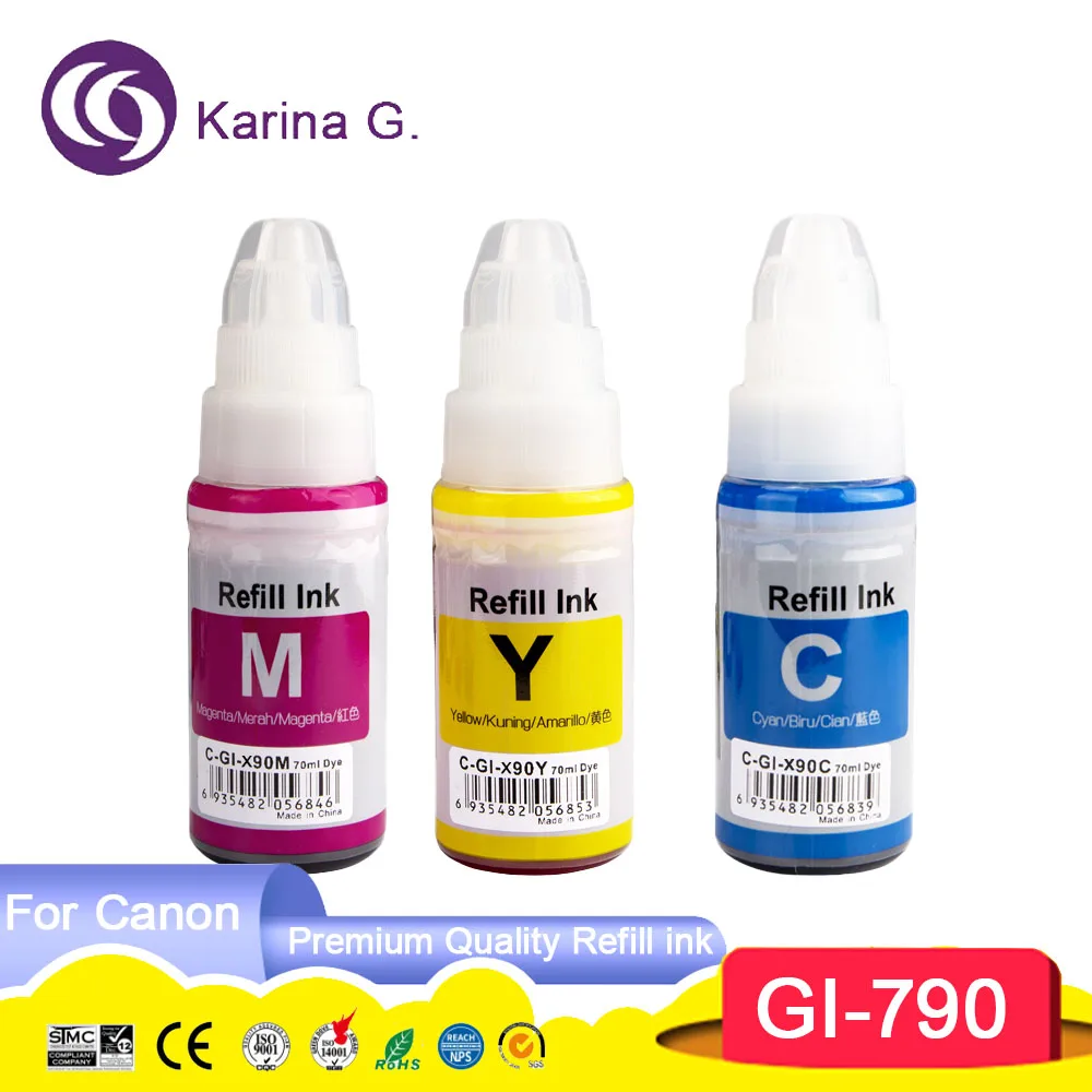 Imagem -04 - Tinta Compatível Premium do Reenchimento da Cor do gi 790 Gi790 Gi790 para a Impressora de Pixma G1000 G1010 G2000 G2002 G2010 G3000 G3010 G4000 G4010