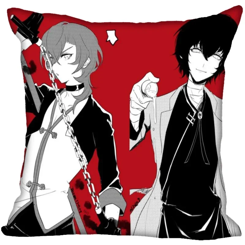 Osamu Dazai Bungou Stray Dogs Pillow Case For Home Decorative Pillows Cover Invisible Zippered Throw PillowCases 40X40,45X45cm