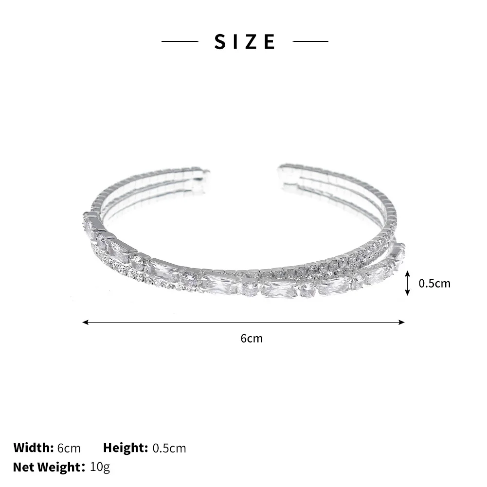 New Rhinestone Pearl Bracelet Female Senior Sense Of Hand Jewelry Elastic Bracelet Fashion Wild Wide Version Of The Open Bangles