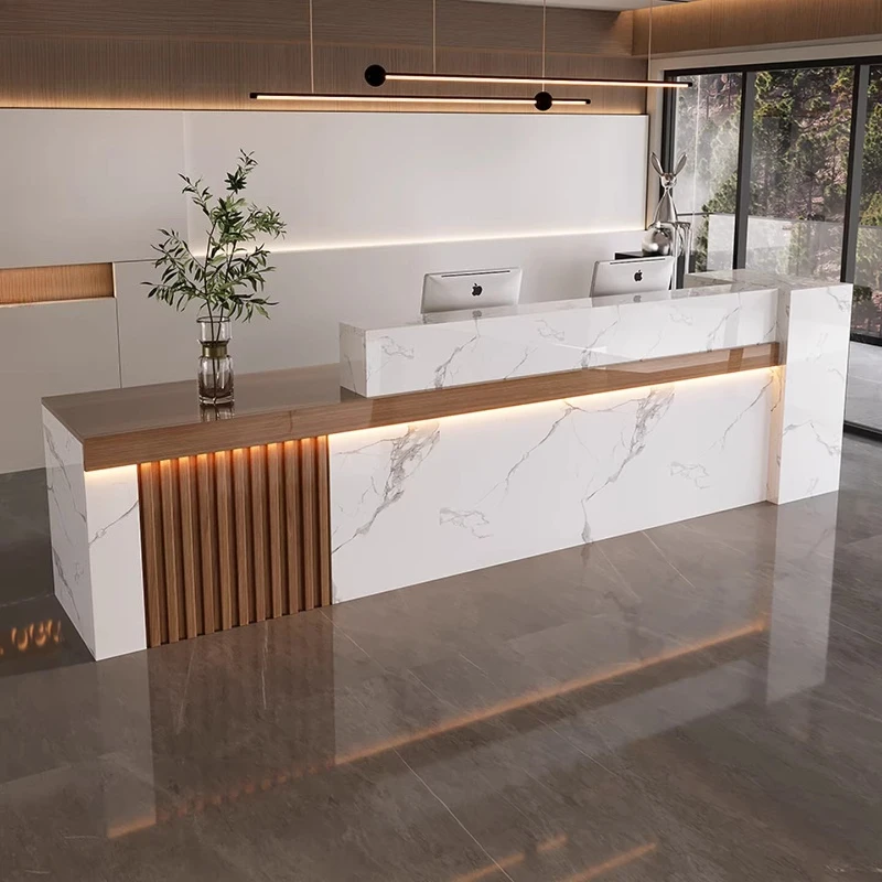 

Beauty Salon Reception Desk Clothing Store Modern Business Cashier Reception Desk Counter Recepcion Mostrador Corner Furniture