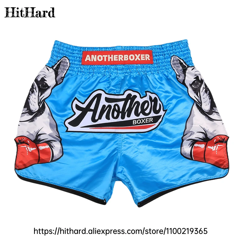 

Breathable Muay Thai Shorts Satin Boxing Shorts Men Women Youth BJJ MMA Training Sparring Fight Kickboxing Competition Pants Dog