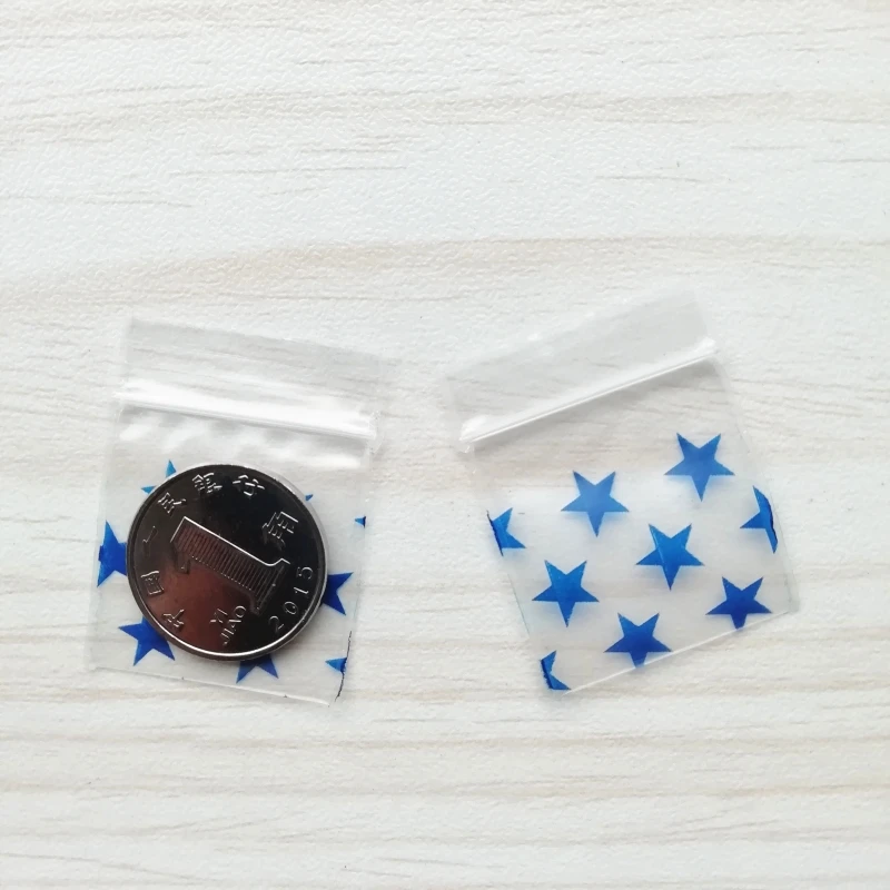 100Pcs Stars Bags Design Zip Seal Baggies Transparent Ziplock Bags Multi Size for Jewelry, Coins, Candy etc - view 2