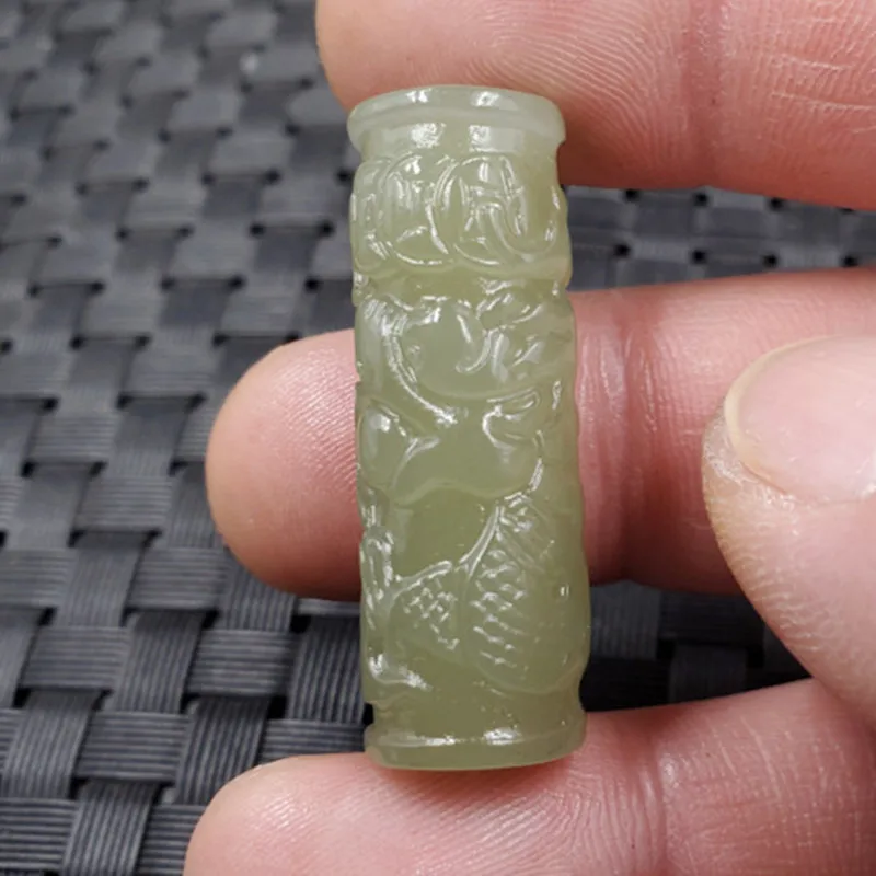 Jade Pendant Xinjiang Hetian Jade Dragon Column Pendant Hetian Jade Zodiac Dragon Pendant Jade Dragon Pendant Pendant Jade Penda