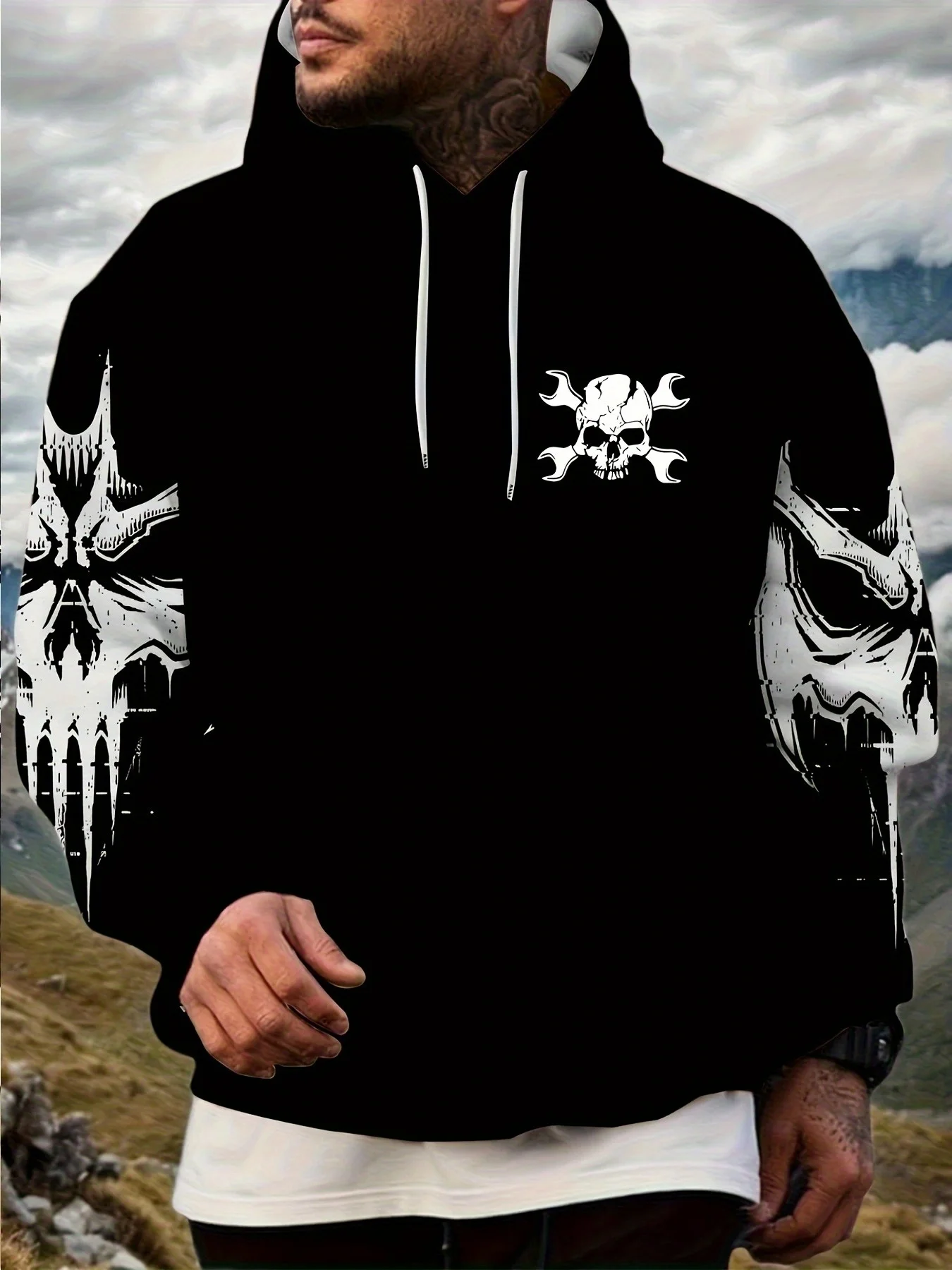 جديد الرجال مقنعين البلوز لربيع وخريف 2025 عادية التزلج على الجليد ثلاثية الأبعاد مطبوعة الشارع ملابس رجالية #2