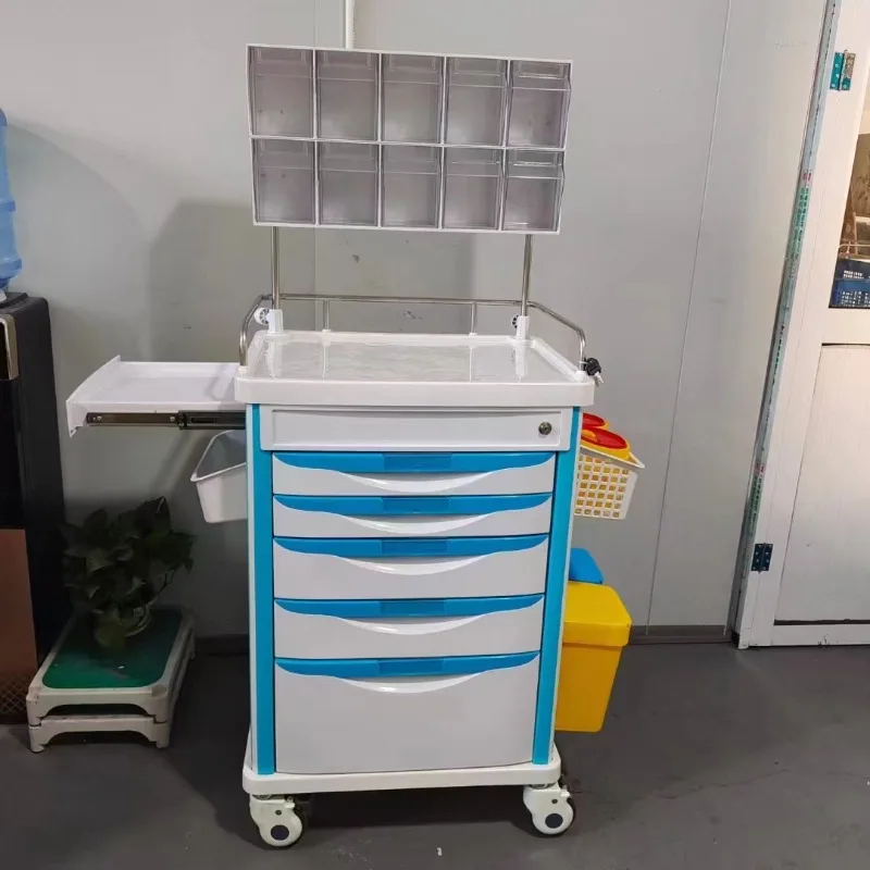 Medical Trolley ABS Nurse Emergency Room with Wheels for Hospital Medical Devices