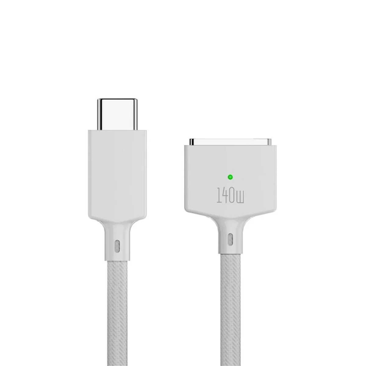 PD 140W Magsafe 3 Magnetic Fast Charger Cable Zinc Alloy Converter Line for MacBook Air/Pro A2442/2485/2681,White