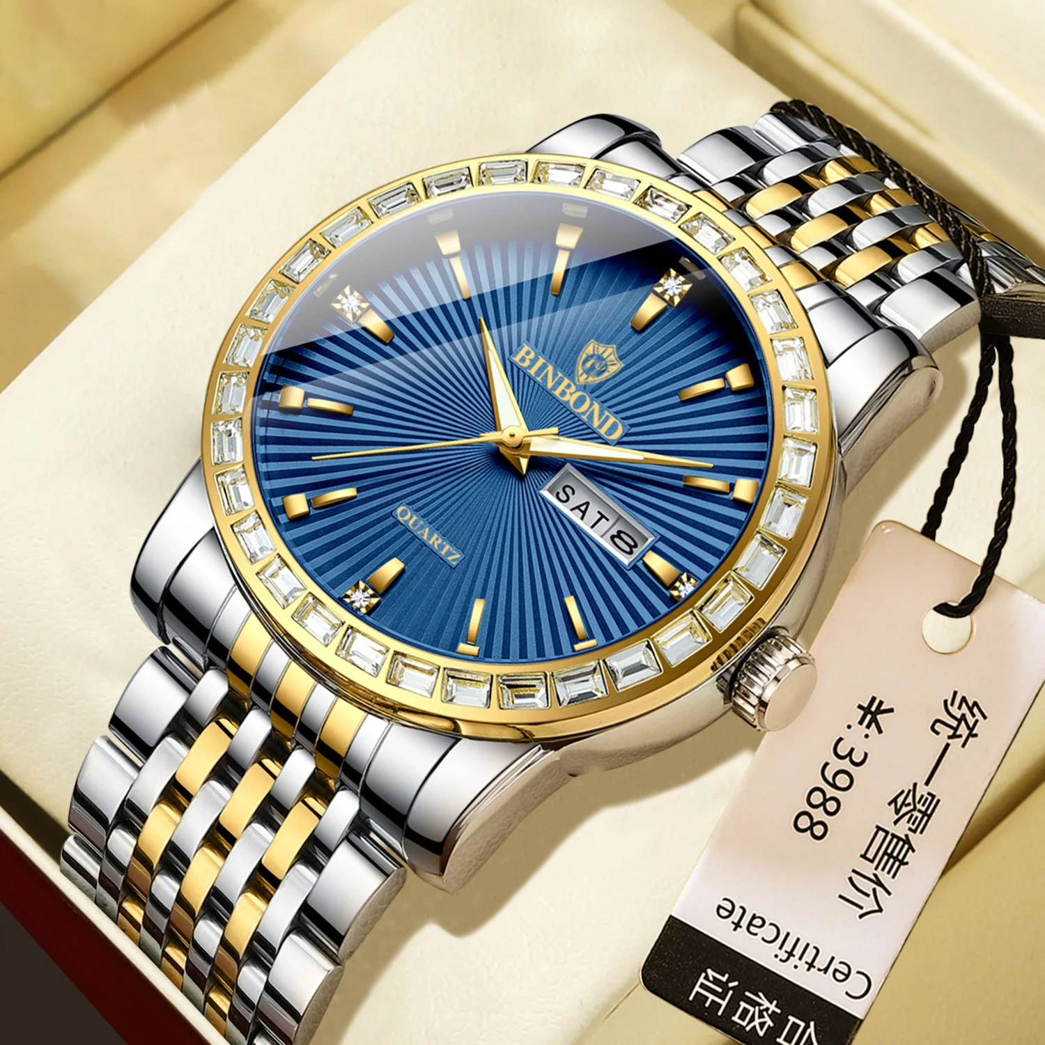 

ZH135 Модные и модные мужские часы с двойным календарем, водонепроницаемые и светящиеся кварцевые деловые часы в подарок, часы для мужчин