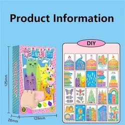 DIY 레인보우 스크래치 아트 레인보우 도트 스크래치 그림 예술 초보자 학생 유아를위한 수제 긁는 종이 엽서 장난감