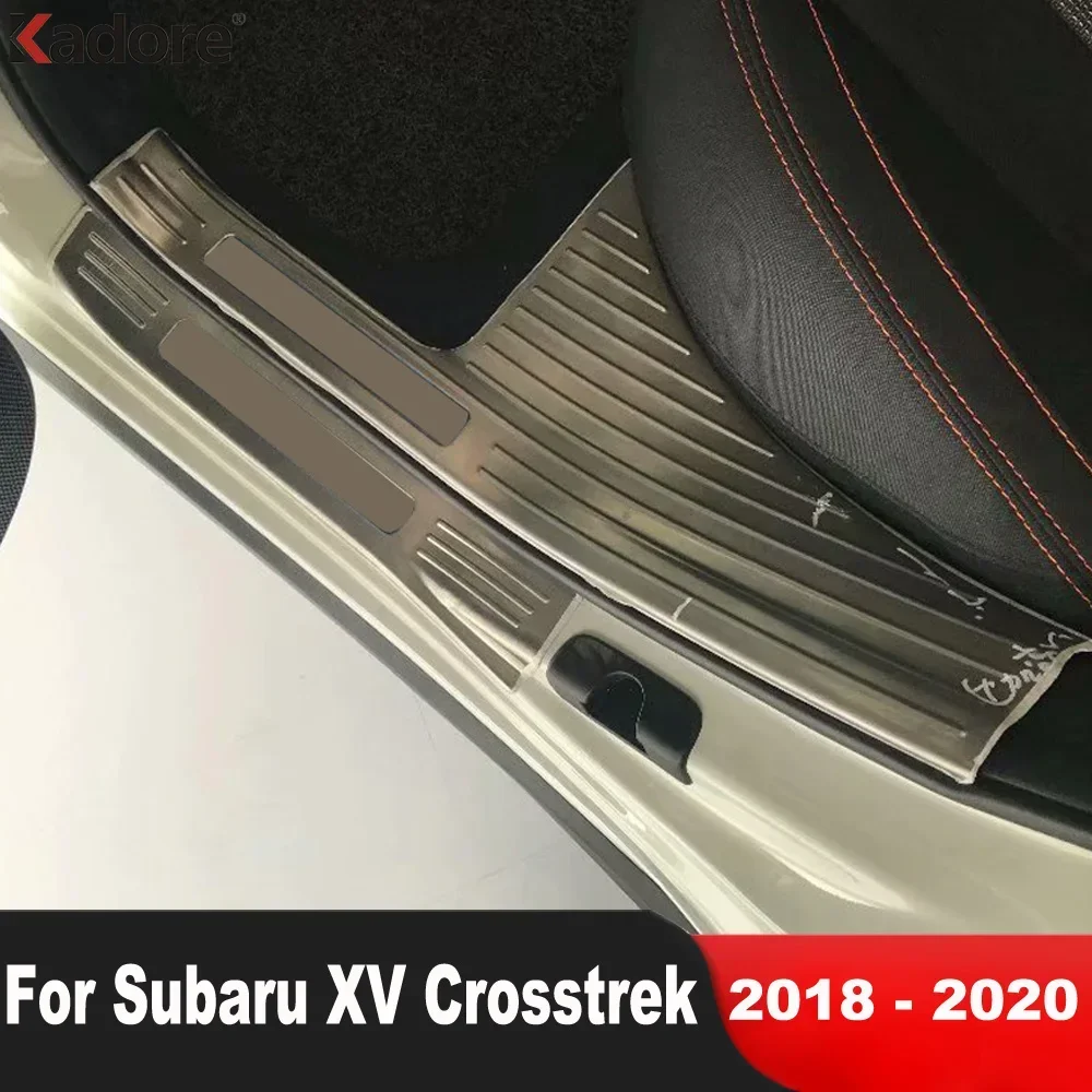 

For Subaru XV Crosstrek 2018 2019 2020 Steel Car Door Sill Scuff Plate Cover Trim Welcome Pedal Protector Guard Pad Accessories