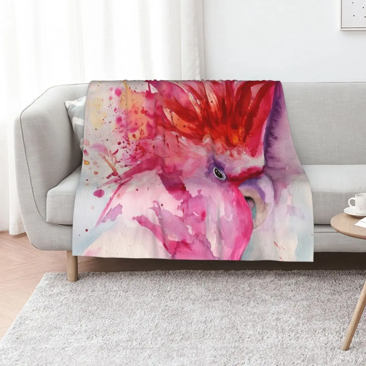 Pink Cockatoo Throw Blanket Baby Soft Beds Custom Winter beds Decorative Sofa Soft Blankets