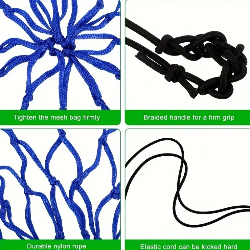 1 قطعة كرة القدم المحمولة ركلة التدريب صافي حقيبة-حقيبة شبكة كرة القدم النايلون دائم ، سهلة لكل من الرجال والنساء للحمل خالية من الكرة 2025