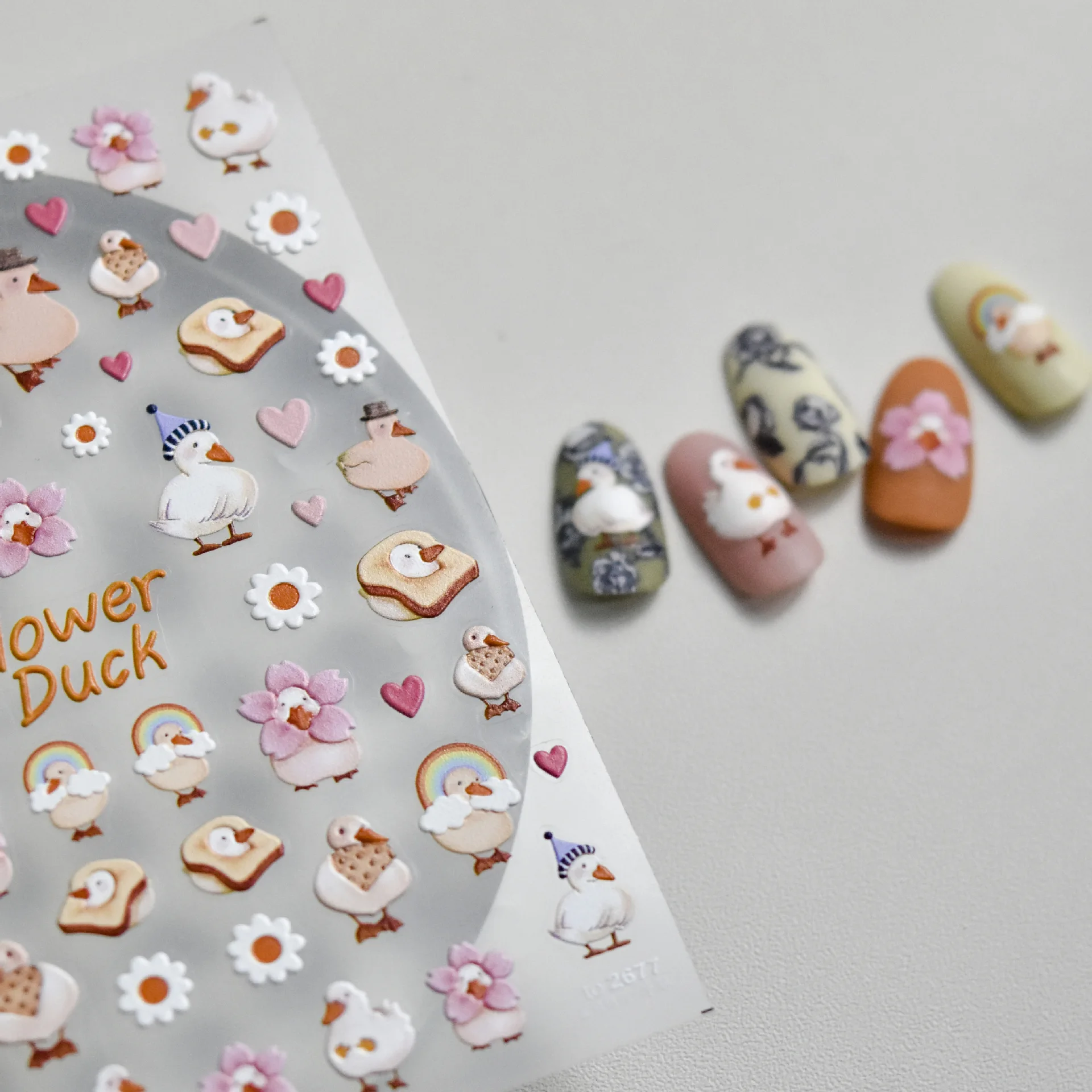 1 foglio 5D realistico rilievo Retro torta cioccolato orso casa del cane fiore anatra adesivo Nail Art adesivi decalcomanie Manicure Charms