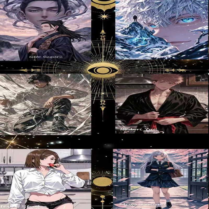 الجملة Jujutsu Kaisen A6 بطاقات فلاش مجموعة الداعم مربع الرسمية أنيمي تجارة لعبة جمع النمط الياباني هدية