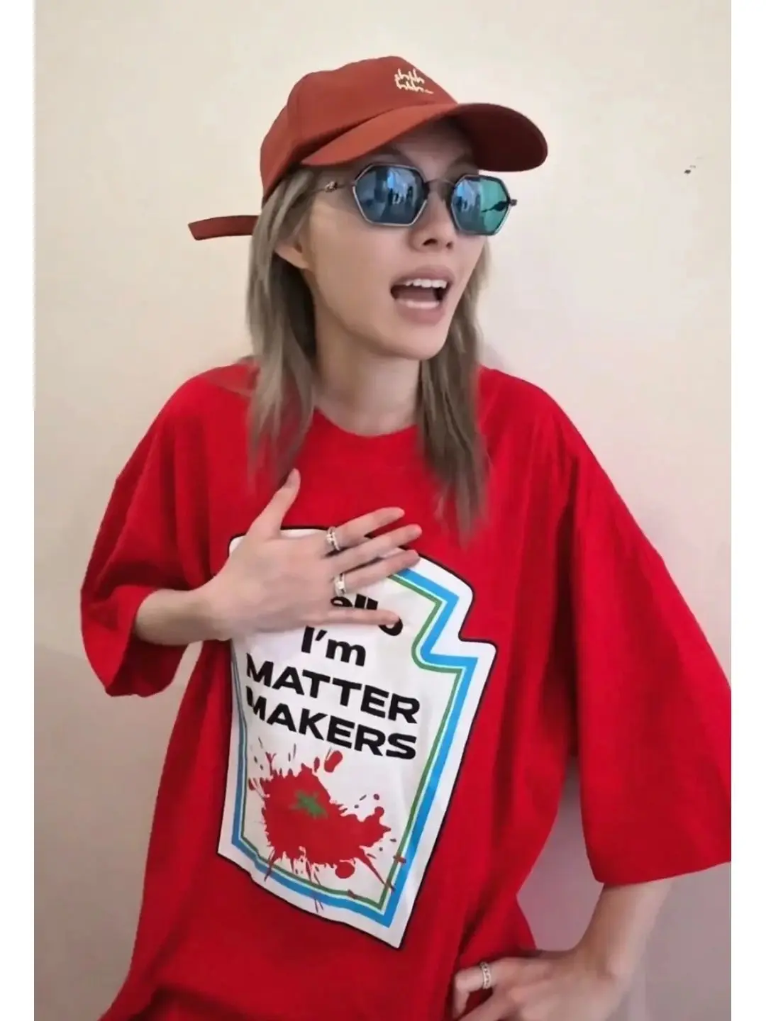 سرنا LingOrm نفس النمط الجولة الرقبة قصيرة الأكمام تي شيرت الصيف القطن الخالص الكرتون قميص مطبوع Orm Kornnaphat #3