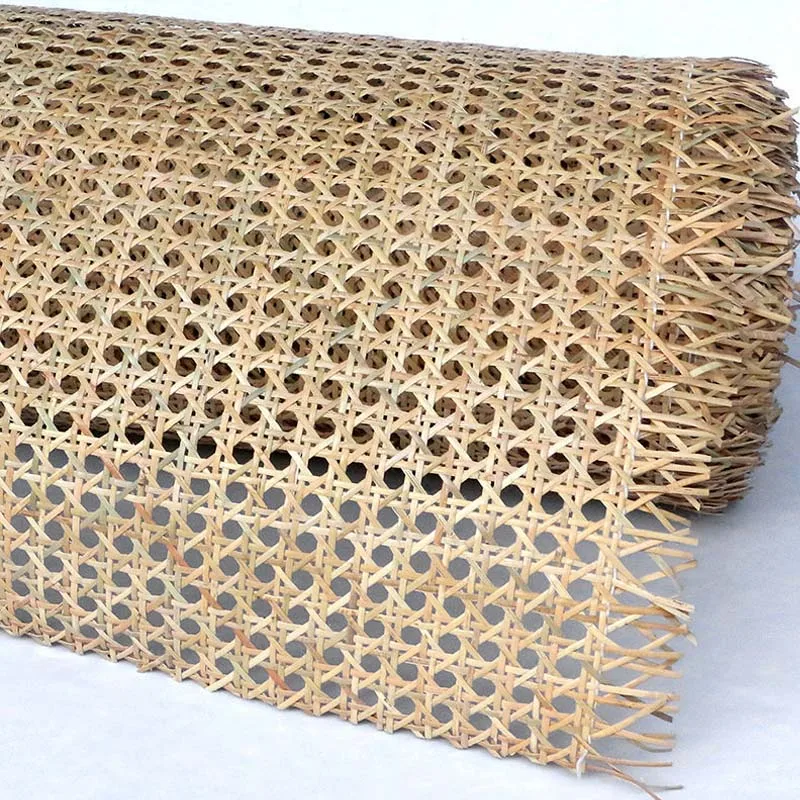 

40/45/50cm Wide Light Cyan/Yellow Natural Indonesian Rattan Roll Handmade Weaving Cane Webbing Wicker Material