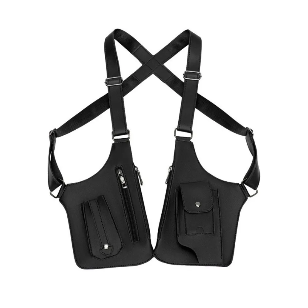 

Leather Strap Underarm Strap Wallet Pocket Vintage Double Hidden Pocket Mobile Phone Purse Anti-Theft Vest Bag