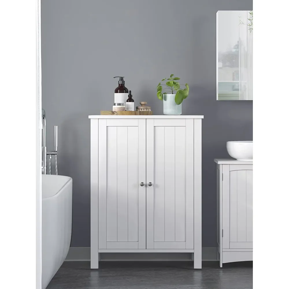 

Bathroom Floor Storage Cabinet, Bathroom Storage Unit With 2 Adjustable Shelves, Bathroom Cabinet Freestanding, 11.8 X 23.6 X 3