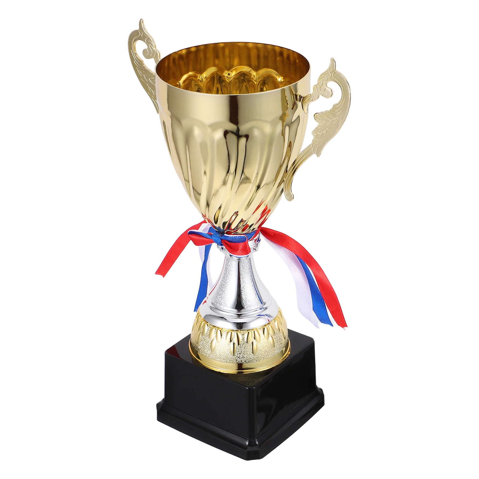 

1pc Metal Trophy Black Base Golden Cup Game Party Favor Classroom Award Sports Competition Student Kids Football Soccer