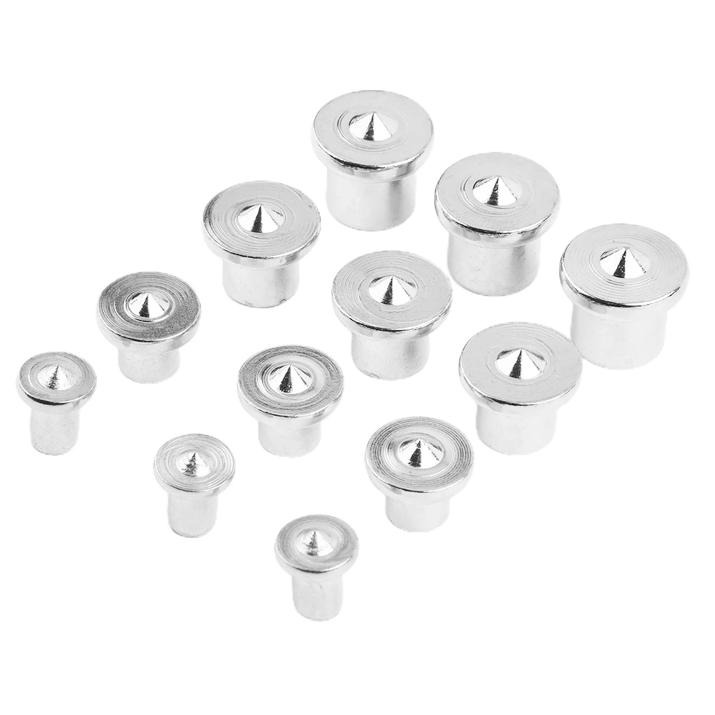 Suitable For Anyone Engaged Wood Pin Locator Center Points Pin 12 Pcs Set 12mm 0.47in Silver Chrome Plating New