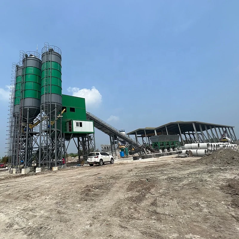 High Performance Concrete Batching Plants Fixed Ready Mixed Cement Mixer Aggregate Concrete Mixing Plant