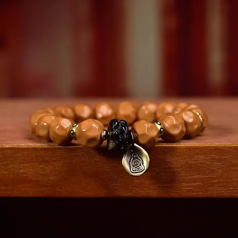 Color Monkey Bodhi Buddhist Bead Single Circle Jade Coated Agate Swallowing Bracelet