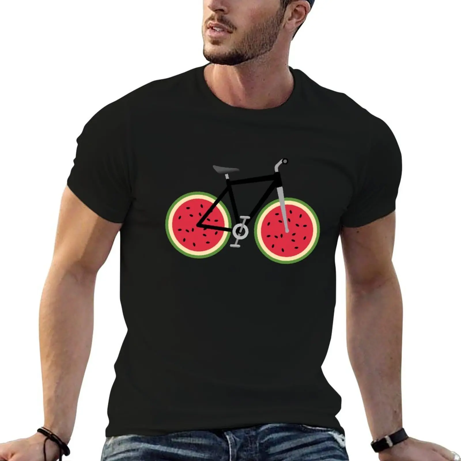 

Sweet Summer Watermelon Wheels Bike T-Shirt t shirts for man cotton soft man t shirt summer T-Shirt
