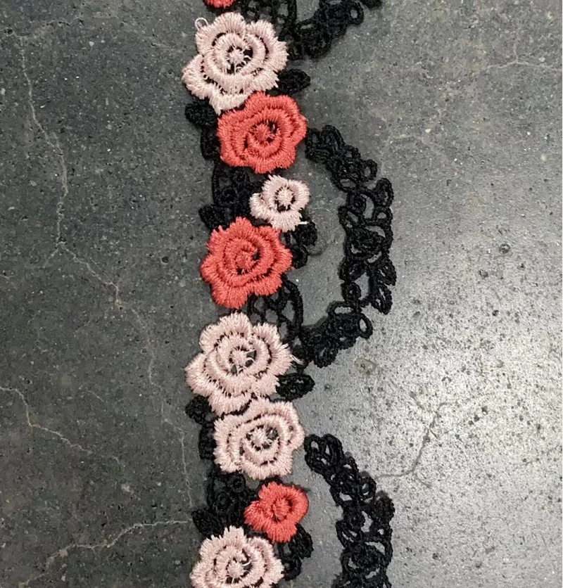 

40 ярдов, красная, розовая тканевая кружевная лента, водорастворимая вышивка, кружевная ткань, юбка, украшение для одежды, аксессуары для одежды