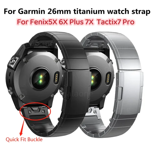 Correa de liberación rápida de titanio de 22 y 26mm para Garmin Fenix5 5XPlus 6 6XPro 7 7X Tactix 7Pro, pulsera de Metal, pulsera de reloj de fácil ajuste