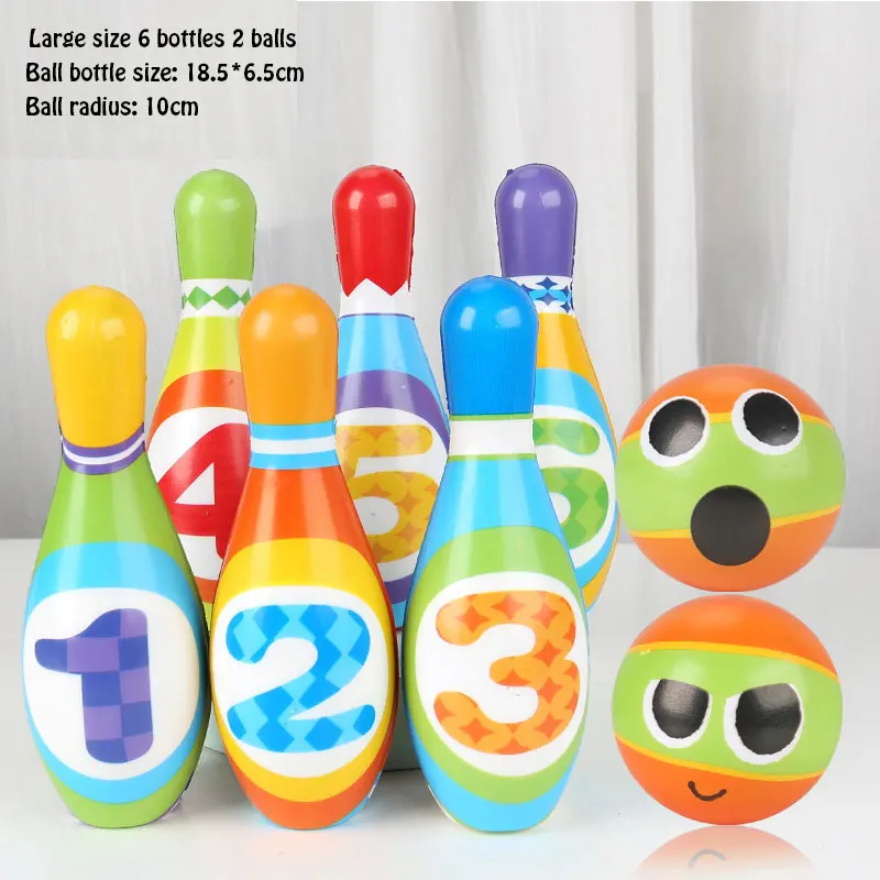 DokiToy Set di giocattoli da bowling per bambini PU morbido bambino genitore-figlio Sport 3-6 anni Puzzle per interni ed esterni Palla per il tempo libero extra large