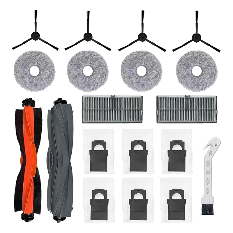 Zubehör Kit Ersatz für Dreame x30 Ultra Roboter Vakuum, Pack Haupt bürste, Filter, Mops, Seiten bürsten, Staubbeutel