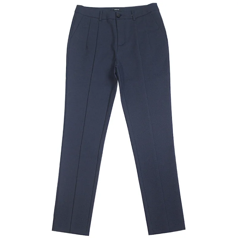 Navy Blue Suit Pants for Women 2023 Spring and Autumn Temperament Split Professional Cropped Ankle-Tied Trousers Casual Work Pan